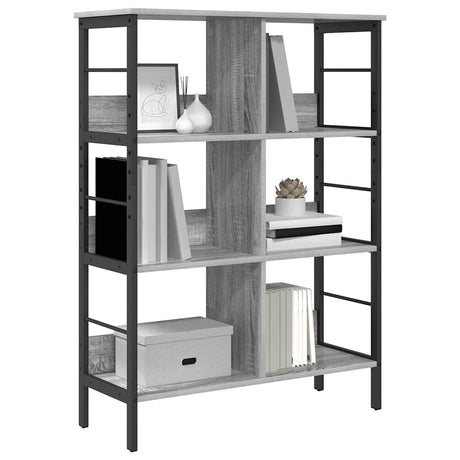 Vidaxl boekenkast 6-laags 82 x 32 x 112 cm bewerkt hout grijs sonoma