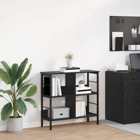 Vidaxl boekenkast 4-laags 82 x 32 x 79 cm bewerkt hout zwart eiken