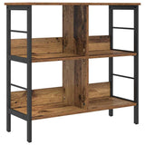 Vidaxl boekenkast 4-laags 82 x 32 x 79 cm bewerkt hout oud hout