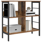 Vidaxl boekenkast 4-laags 82 x 32 x 79 cm bewerkt hout oud hout