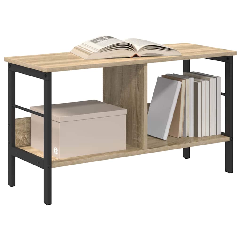 Vidaxl boekenkast 2-laags 82 x 32 x 47 cm bewerkt hout sonoma eiken