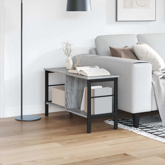 Vidaxl boekenkast 2-laags 82 x 32 x 47 cm bewerkt hout grijs sonoma