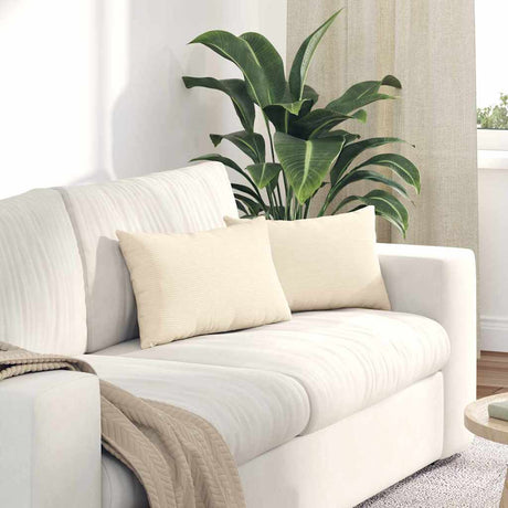 Vidaxl sofa kussens 2 stuks crème 50 x 30 cm cordstof