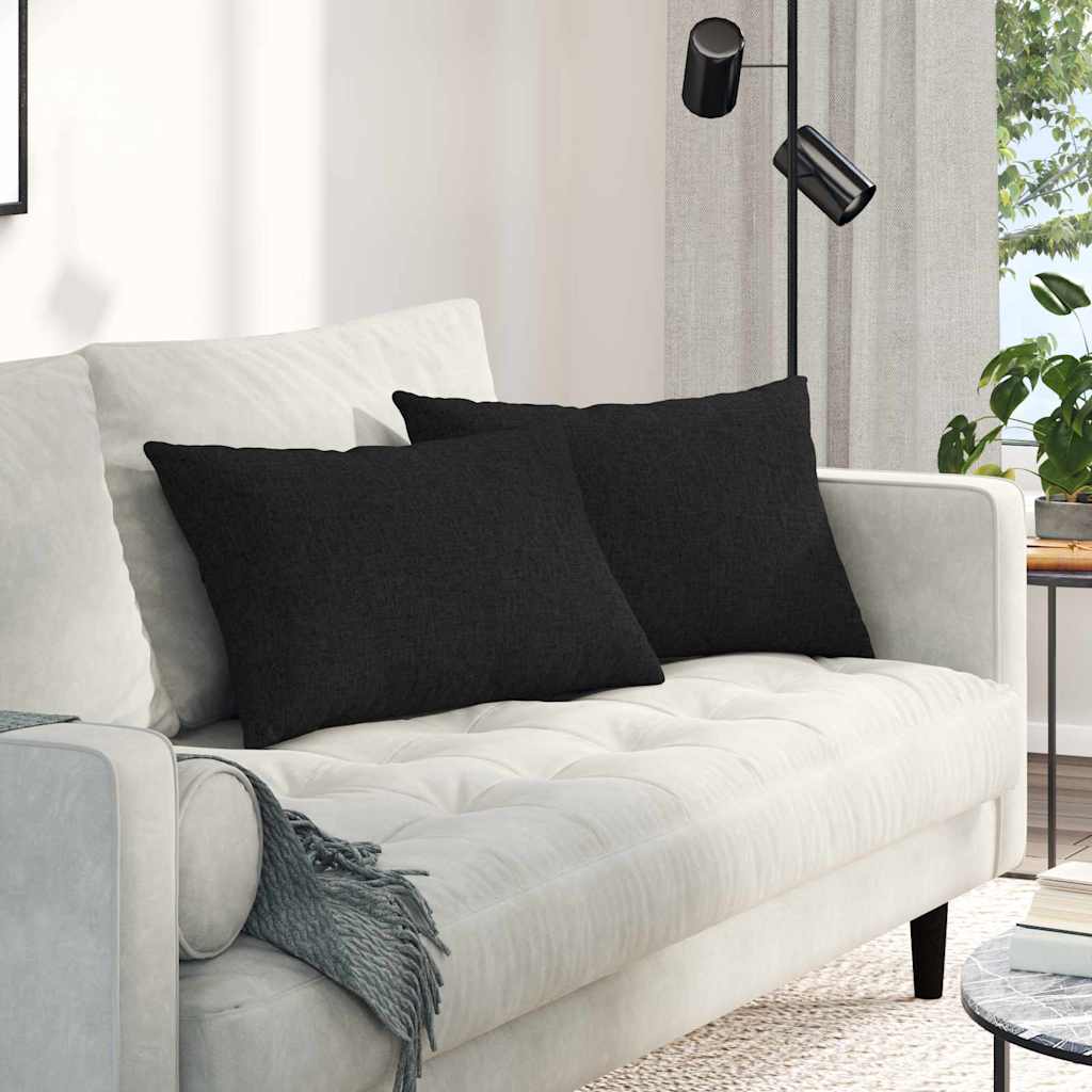 Vidaxl sofa kussens 2 st stof zwart 60 x 40 cm