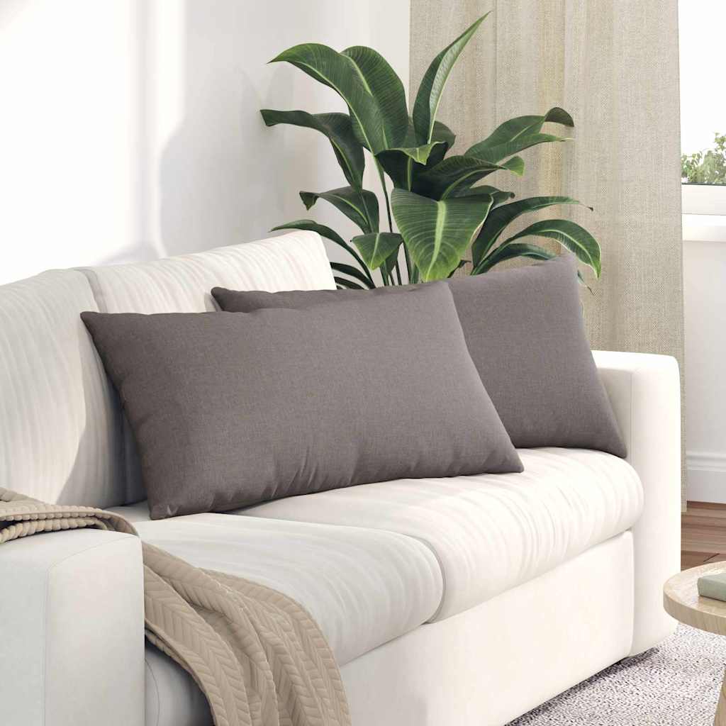Vidaxl sofa kussens 2 st stof taupe 80 x 40 cm