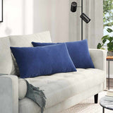 Vidaxl sofa kussens 2 stuks politieblauw 80 x 40 cm cordstof