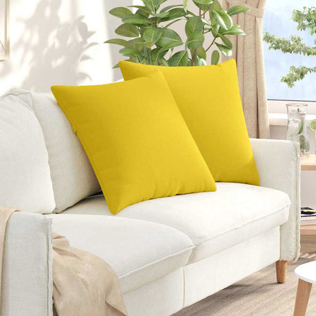 Vidaxl sofa kussens 2 st stof lichtgeel 80 x 80 cm