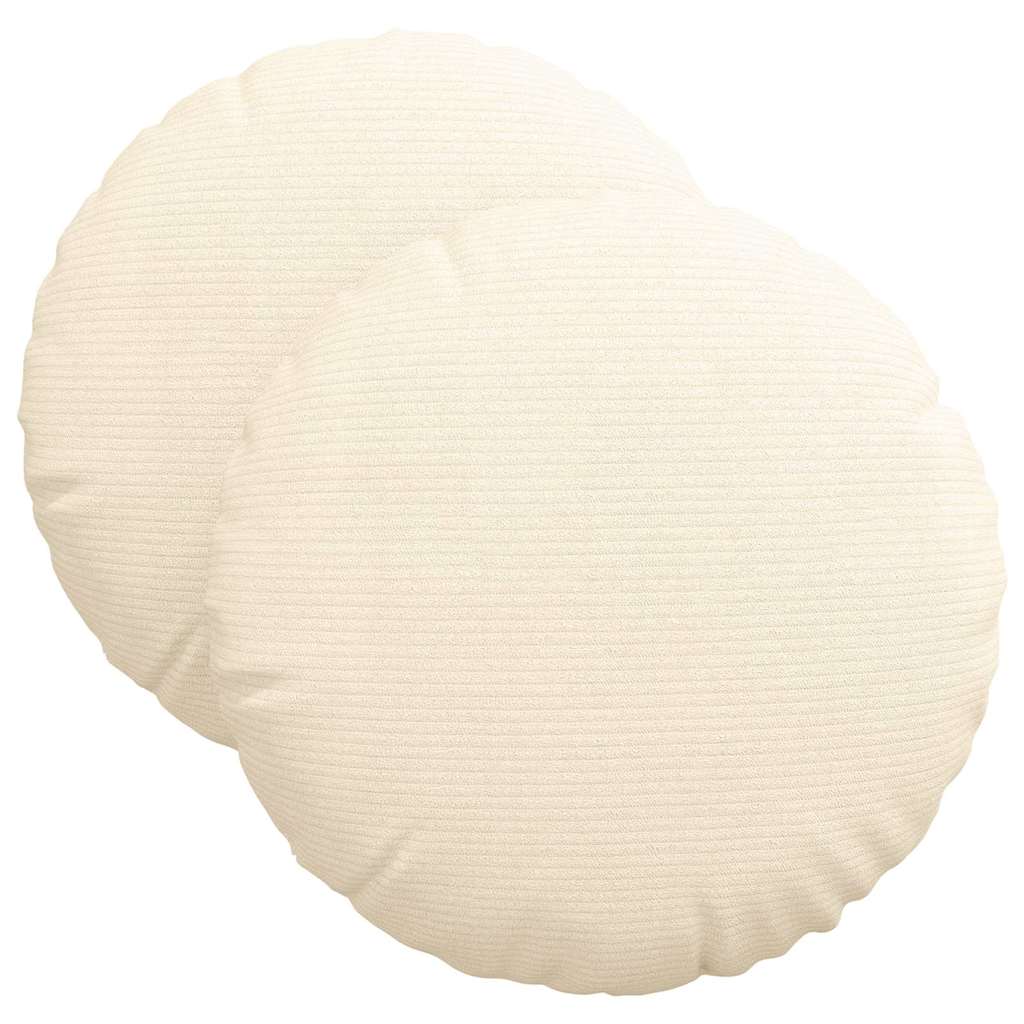 Vidaxl zitkussens 2 pcs crème ø 40 cm katoen stof
