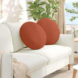 Vidaxl zitkussens 2 st katoen stof rood-oranje ø50 x 19 cm