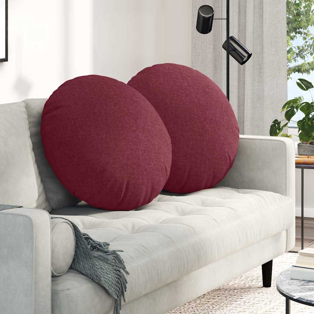 Vidaxl zitkussens 2 st stof wijnrood ø60 x 21 cm