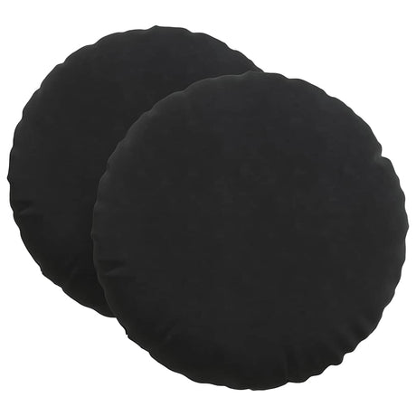 Vidaxl zitkussens 2 stuks zwart ø 40 x 13 cm fluweel