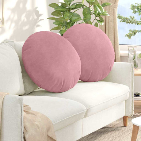 Vidaxl zitkussens 2 st fluweel roze ø 80 x 29 cm
