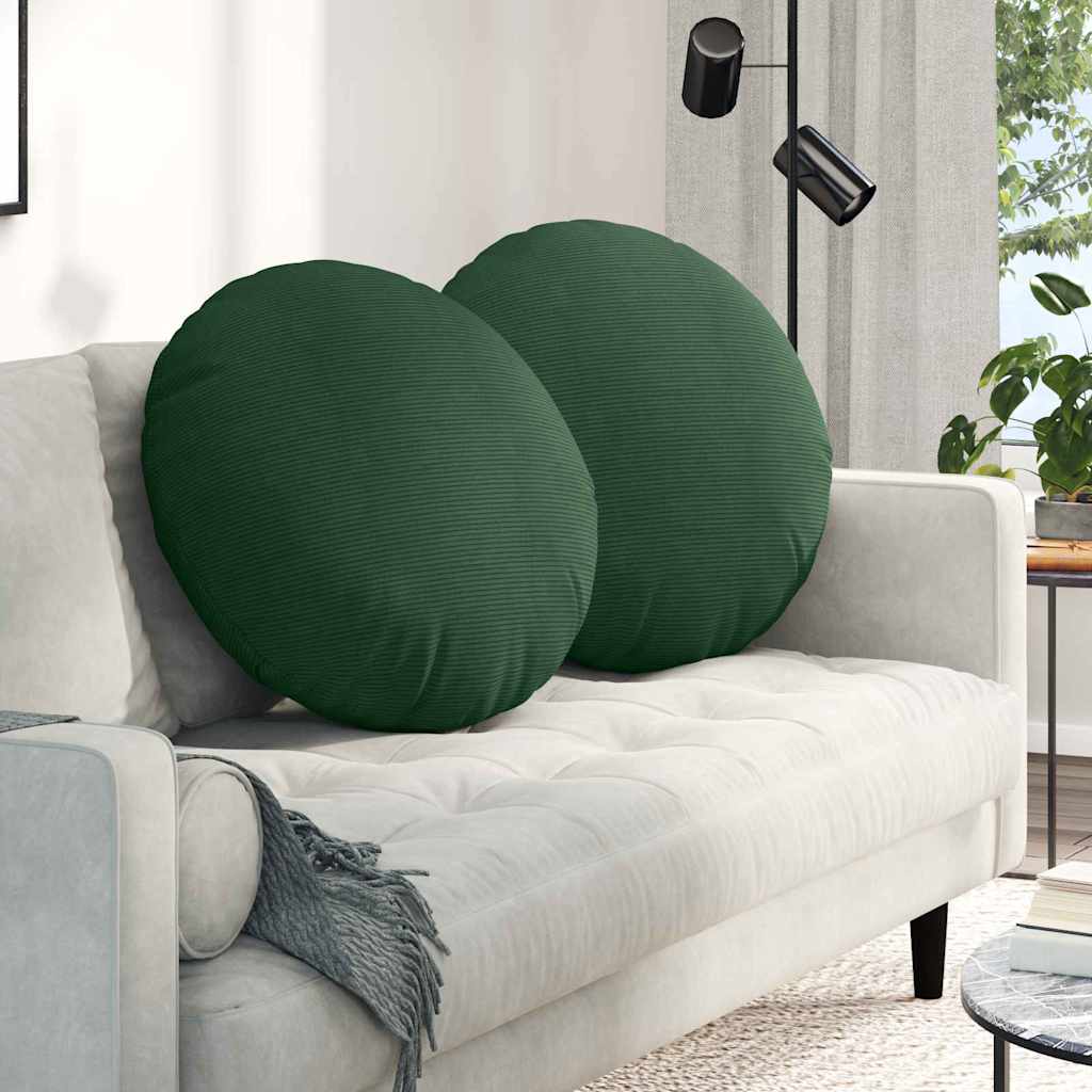 Vidaxl zitkussens 2 pcs donkergroen ø 80 cm katoen stof