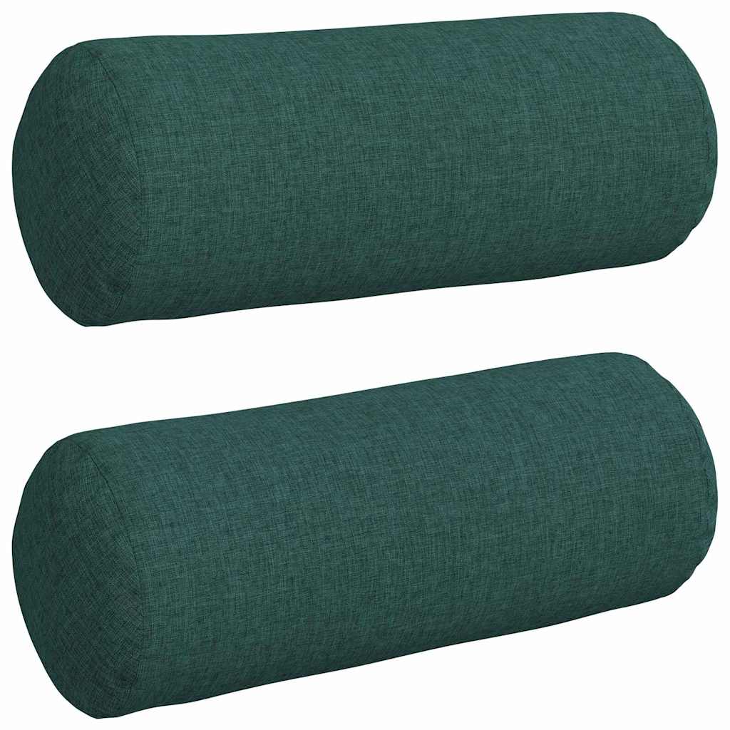 Vidaxl bolster kussens 2 stuks donkergroen ø 15 x 40 cm stof