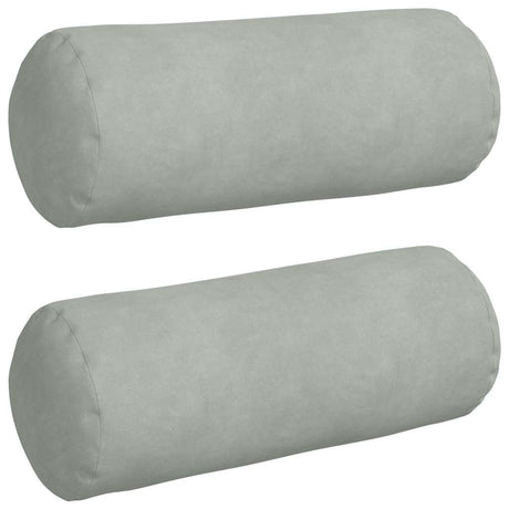 Vidaxl bolster kussens 2 stuks lichtgrijs ø 15 x 40 cm cordstof