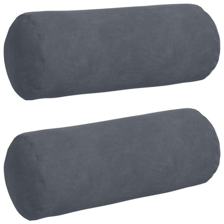 Vidaxl bolster kussens 2 stuks donkergrijs ø 15 x 40 cm cordstof