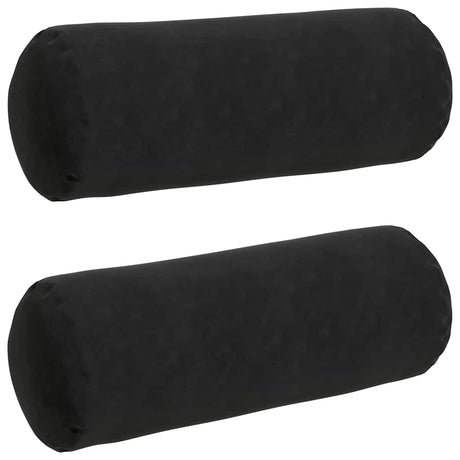 Vidaxl bolster kussens 2 stuks zwart ø 25 x 70 cm cordstof