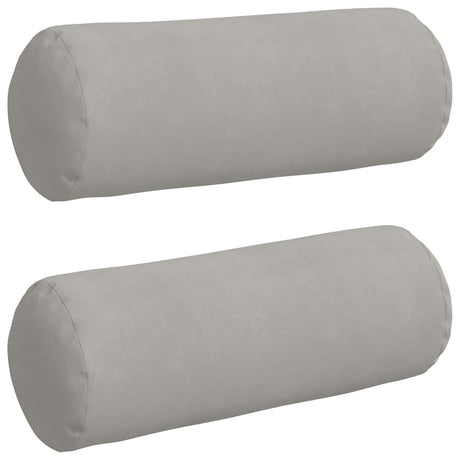 Vidaxl bolster kussens 2 stuks lichtgrijs ø 25 x 70 cm microvezel stof