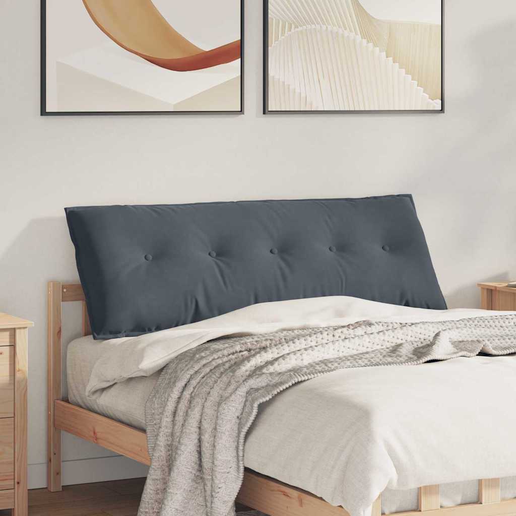 Vidaxl rugkussen donkergrijs 140 x 50 cm cordstof