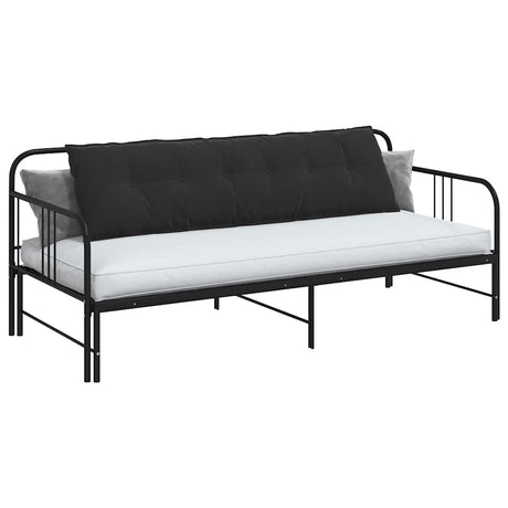 Vidaxl rugkussen zwart 180 x 50 cm katoen stof
