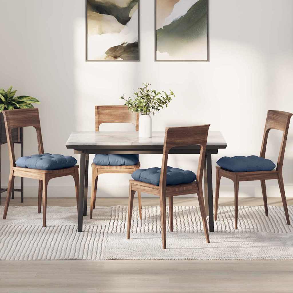 Vidaxl zitkussens 4 pcs blauw 45 x 45 cm katoen stof