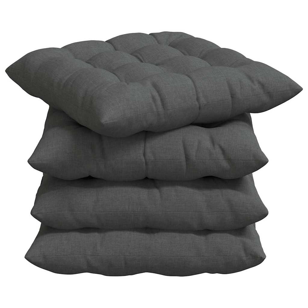 Vidaxl zitkussens 4 pcs donkergrijs 40 x 40 x 6 cm stof