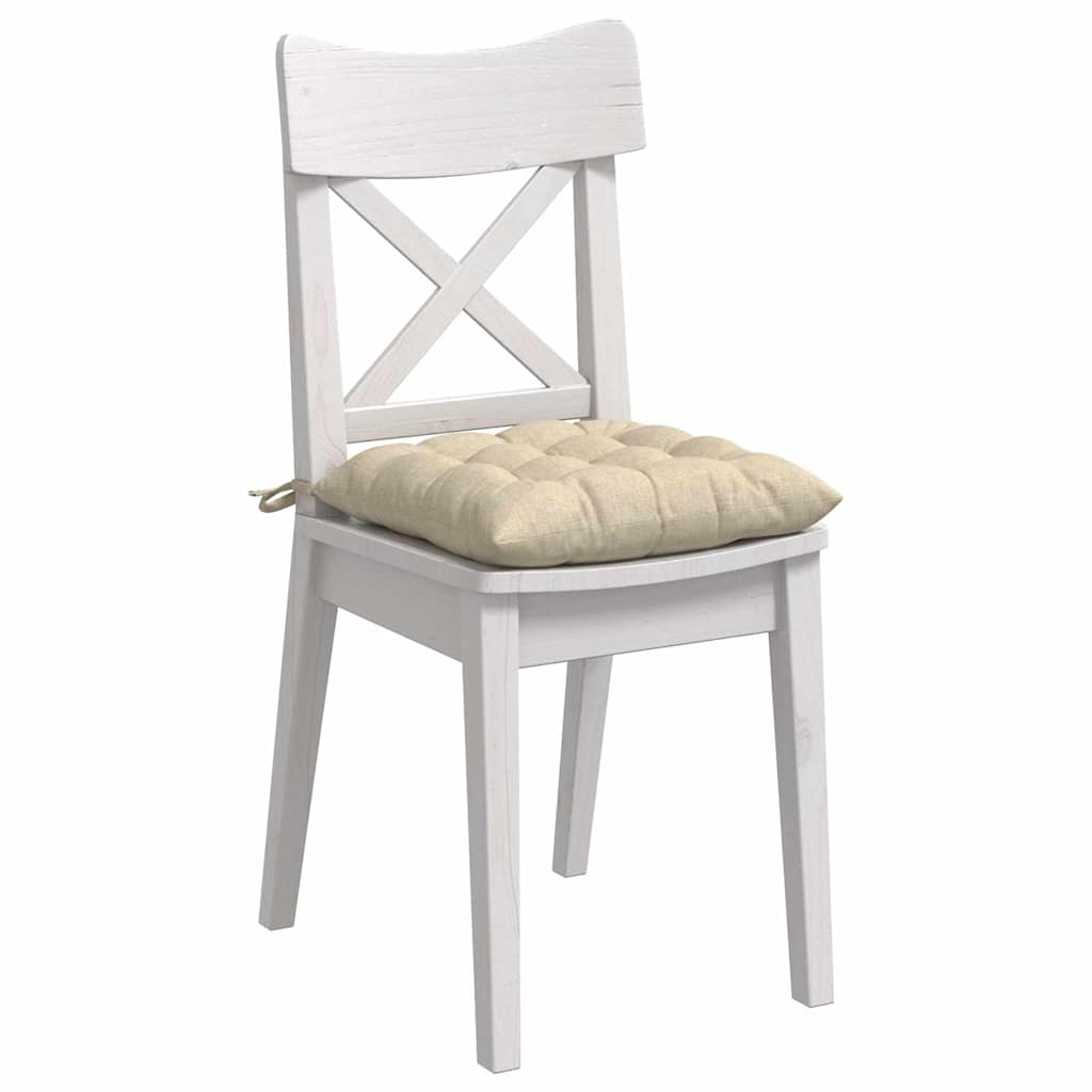 Vidaxl zitkussens 4 st stof crèmekleurig 40 x 40 x 6 cm
