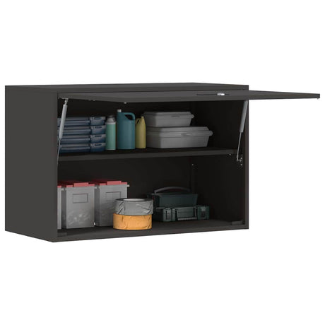 Vidaxl wandkast voor garage zwart 80 x 40 x 53 cm poedercoating staal
