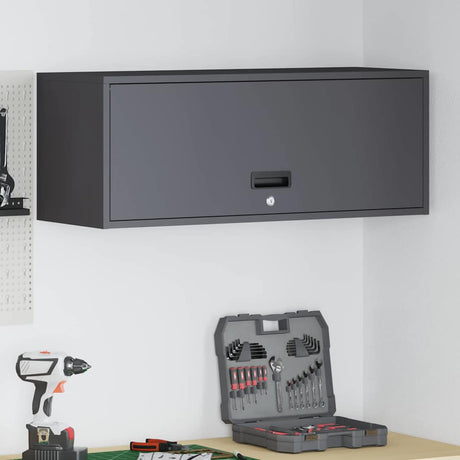 Vidaxl wandkast voor garage zwart 90 x 33 x 35 cm poedercoating staal