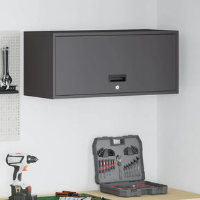 Vidaxl wandkast voor garage zwart 80 x 33 x 35 cm poedercoating staal