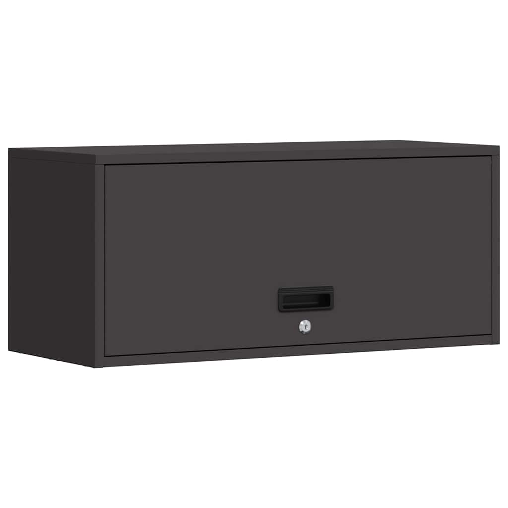 Vidaxl wandkast voor garage zwart 80 x 33 x 35 cm poedercoating staal