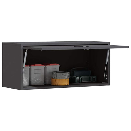 Vidaxl wandkast voor garage zwart 80 x 33 x 35 cm poedercoating staal