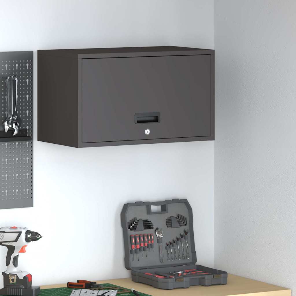 Vidaxl wandkast voor garage zwart 60 x 33 x 35 cm poedercoating staal