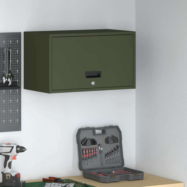 Vidaxl wandkast voor garage olijfgroen 60 x 33 x 35 cm
