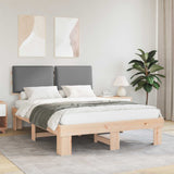 Vidaxl bedframe met gevoerd hoofdgedeelte lichtgrijs 150 x 200 cm