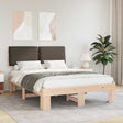 Vidaxl bedframe met gevoerd hoofdgedeelte taupe 150 x 200 cm
