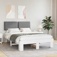 Vidaxl bedframe met gevoerd hoofdgedeelte lichtgrijs 135 x 190 cm
