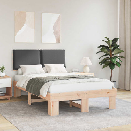 Vidaxl bedframe met gevoerd hoofdgedeelte donkergrijs 120 x 190 cm