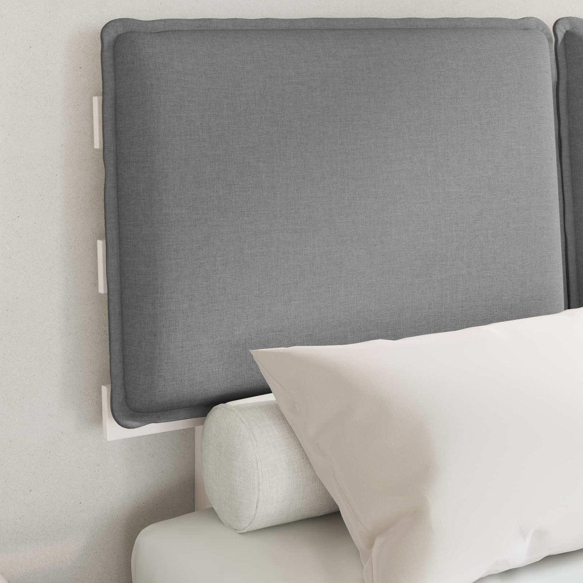 Vidaxl bedframe met gevoerd hoofdgedeelte lichtgrijs 120 x 190 cm