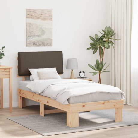 Vidaxl bedframe met gevoerd hoofdgedeelte taupe 90 x 190 cm