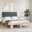 Vidaxl bedframe met gevoerd hoofdgedeelte donkergrijs 140 x 200 cm