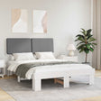 Vidaxl bedframe met gevoerd hoofdgedeelte lichtgrijs 140 x 200 cm