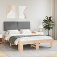 Vidaxl bedframe met gevoerd hoofdgedeelte lichtgrijs 140 x 190 cm