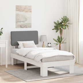 Vidaxl bedframe met gevoerd hoofdgedeelte lichtgrijs 80 x 200 cm