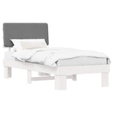 Vidaxl bedframe met gevoerd hoofdgedeelte lichtgrijs 75 x 190 cm
