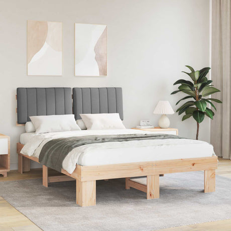Vidaxl bedframe met gevoerd hoofdgedeelte lichtgrijs 140 x 200 cm