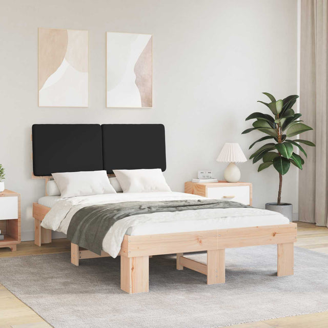 Vidaxl bedframe met gevoerd hoofdgedeelte zwart 120 x 200 cm