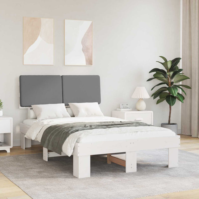 Vidaxl bedframe met gevoerd hoofdgedeelte lichtgrijs 120 x 200 cm