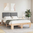 Vidaxl bedframe met gevoerd hoofdgedeelte lichtgrijs 135 x 190 cm