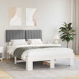Vidaxl bedframe met gevoerd hoofdgedeelte lichtgrijs 135 x 190 cm